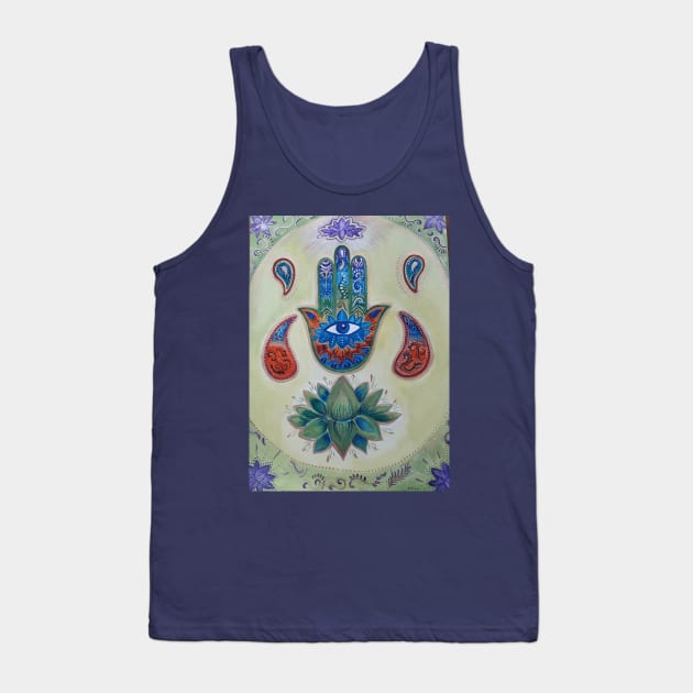 Hamsa Hand Tank Top by Roses art